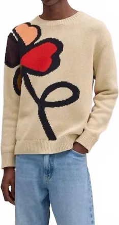 Nn.07 Todd Intarsia Sweater In Ecru