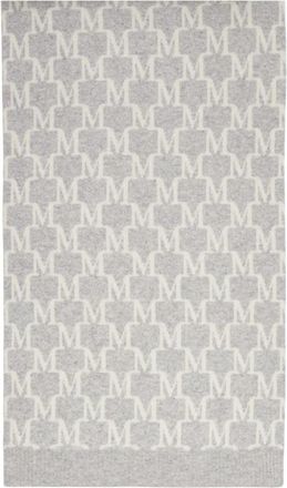 Max Mara Monogram Print Grijs Sjaal - Dames - Wintersjaals - Grijs - ONE Size - Kasjmier - Accessoires