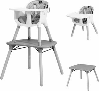 Costway Costway - 4 in 1 Baby Highchair Infant Feeding Seat Kids Table&Chair Set W/Adjustable Tray