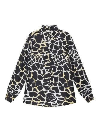 Maliparmi Button-down blouse met girafprint - Zwart