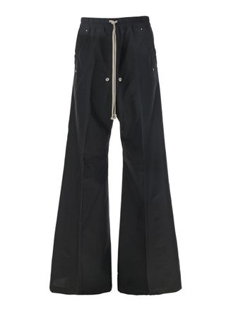 Moncler Belas Black Pants With Drawstring Waist And Logo Patch On The Side In Tech Fabric Man