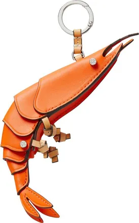 Tory Burch Prawn Leather Key Fob in Orange at Nordstrom