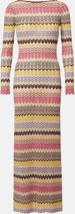 Faithfull The Brand Pedro chevron lam&eacute; maxi dress
