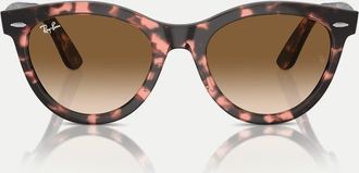 Ray-Ban Wayfarer Way Round occhiali da sole con lenti marroni in havana rosa-Marrone