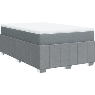 vidaXL Vidaxl - Cama Box Spring Con Colch&oacute;n Tela Gris Claro 120x190 Cm