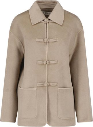 R&oacute;he Pankou Pointed Collar Wool-Blend Jacket