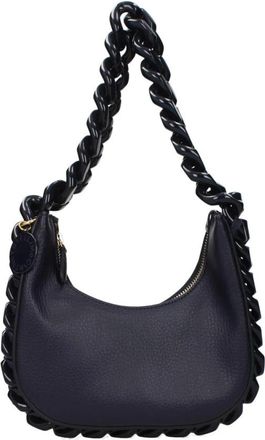 Stella McCartney Frayme Schoudertas met Kettingdetail - Dames - Schoudertassen - Blauw - ONE Size - Leer - Tassen
