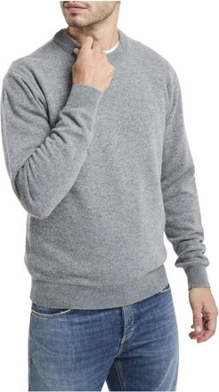 Daniele Fiesoli Crewneck Sweatshirt in Merino Wool and Cotton - Heren - Ronde hals truien - Grijs - L - Katoen - Truien & Vesten