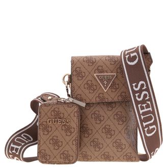 Guess Beige Latona Chit Chat Flap Phone Handbag