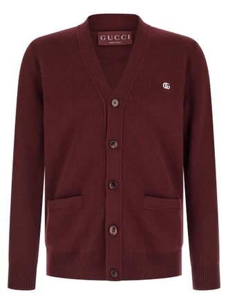 Gucci Bordeaux Cashmere Mens Cardigan