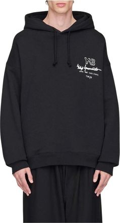 Yohji Yamamoto Hoodies & sweatvesten, Heren, Zwart, S, Katoen, Graphic FT Hoodie
