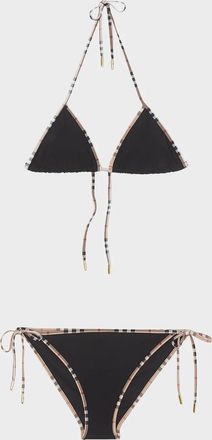 Burberry Mata Check-Trim Triangle Bikini Set