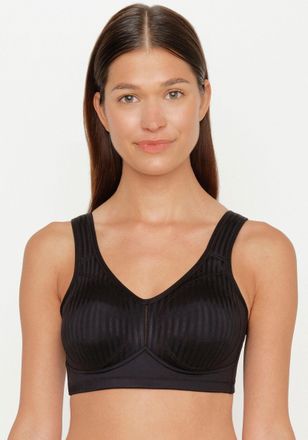 Susa B&uuml;gelloser BH SUSA Cremona, Damen, Gr. 100, Cup E, schwarz, Obermaterial: 65% Polyamid, 28% Elasthan, 7% Polyester, gestreift, bequem, BHs B&uuml;gelloser 