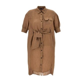 Fay Shirt Dresses, female, Brown, Size: XL Stylish Shirt Dresses
