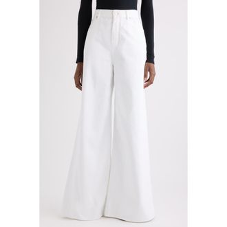 Alaia Denim Palazzo Pants in Blanc at Nordstrom, Size 24