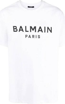 Balmain Logo Printed Cotton T Shirt, Size Large
