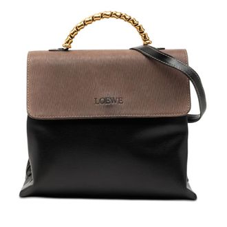 Loewe Pre-owned LOEWE Bicolor Leather Velazquez Twist Top Handle Bag Ladies DRVGESJJ2CIL4AY7