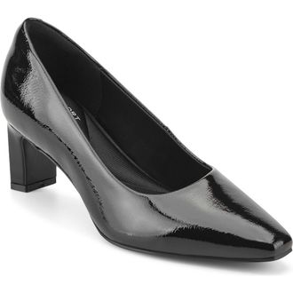 Rockport Merida Almond Toe Pump in Black Patent at Nordstrom, Size 8.5