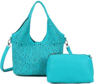 Generic Stylish Two-in-One Womens Shoulder Bag | Large Capacity Handbag with Inner Pouch Organizer Crossbody Handbag H367 (Teal)
