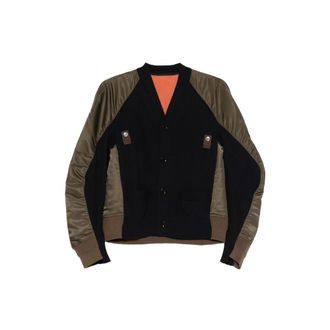 sacai Panelled Buttoned Bomber Jacket