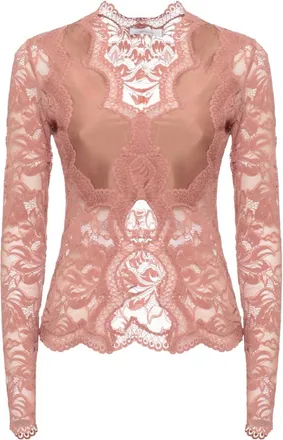 Paco Rabanne Top in Pizzo e Jersey - - Tops - Donna - Marrone - S