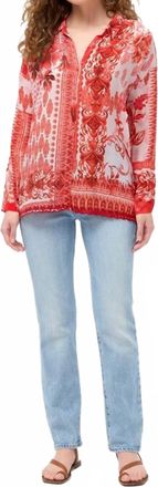 Johnny Was Audrey Button Up Shirt In Diantha Scarf