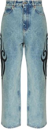 VETEMENTS Jeans, Dames, Blauw, W28, Katoen, Printed Jeans