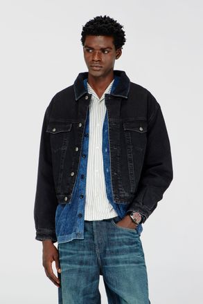 Diesel Padded trucker jacket in denim - Denim Jackets - Unisex - Black
