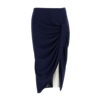 Stella McCartney Stella McCartney, Midi Skirts, female, Blue, Size: XS Draped Skirt