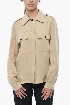 Woolrich Linen-Blend Overshirt with Double Pocket size Xxs