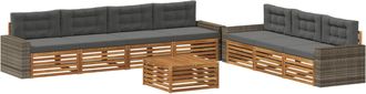 vidaXL Conjunto De Sof&aacute;s De Exterior 8 Uds. Natural Y Antracita Vidaxl
