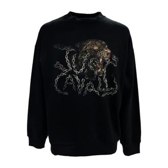 Roberto Cavalli Sudadera con cremallera y estampado de logo en algod&oacute;n - Sweatshirts & Hoodies - Hombre - Negro - XL