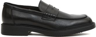 Doucal's Mocassino Penny Loafer With Textured Rubberized Leather