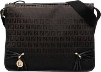 Fendi Pre-owned Cross Body Bags, female, Brown, Size: ONE SIZE Pre-owned Canvas Crossbody Bag