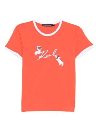 Karl Lagerfeld Ikon Choupette T-shirt - Orange