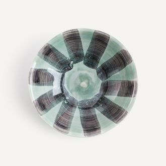 AM.PM Set van 4 kommen van gestreept aardewerk, diameter 19 cm, VIANA