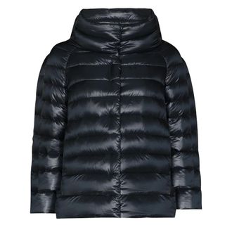 Herno Navy Blue Mock Collar Jacket