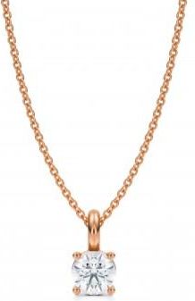 Allurez Round Lab Diamond 4-Prong Necklace 14K Rose Gold (0.50ct)
