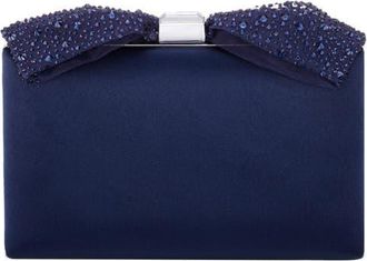 Nina Selena Frame Clutch in Navy at Nordstrom