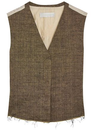 Our Legacy Base Linen and Silk-blend Waistcoat - Brown - 34 (UK6 / XS)
