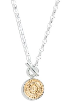 Anna Beck Classic Dotted Toggle Necklace in Two Tone at Nordstrom