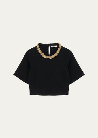 SIMKHAI Nuria Embellished Crop Top