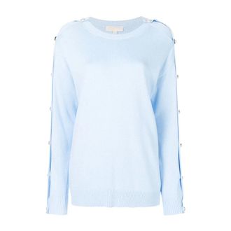 Michael Kors Crew Neck Sweater - Dames - Ronde hals truien - Blauw - M - Katoen - Truien & Vesten