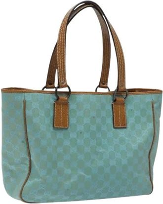Gucci Pre-owned Tote Bags, female, Blue, Size: ONE SIZE Pre-owned Vintage GG Canvas Tote