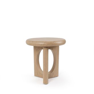 Koketto Home Mesa centro redonda de madera de roble de 50 cm