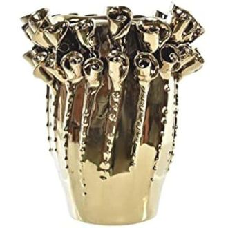 DKD Home Decor Vase - DKD HOME DECOR - Standard - Gold color - Dimensions 18x18x23 cm - Porcelain