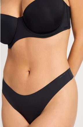Savage x Fenty Microfiber No-Show Thong in Black Caviar at Nordstrom, Size X-Large