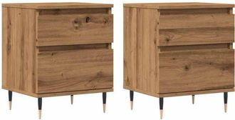 vidaXL Mesitas de noche 2 uds madera roble artisian 40x35x50 cm Vidaxl