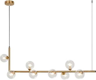 Rea Rea - L&aacute;mpara De Suspensi&oacute;n App615-8cp Vidrio Pelota 8-brazo Oro 8-puntos De Luz G9 9,5x120x36-116cm Ajustable