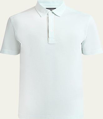 Ermenegildo Zegna Mens Pique Polo Shirt
